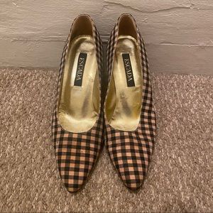Vintage Escada Pointy Toe Gingham Pumps
